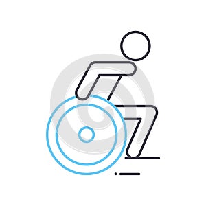 disability symbol line icon, outline symbol, vector illustration, concept sign