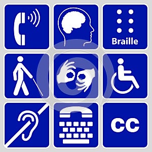 Disability symbols and signs collection