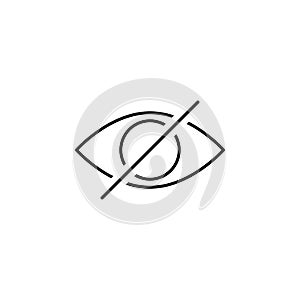 Disable eye hide outline icon. Signs and symbols can be used for web, logo, mobile app, UI, UX photo
