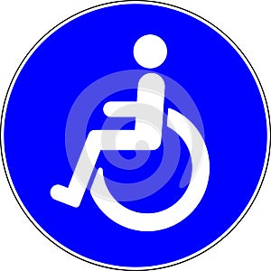 Disable people allowed blue sign