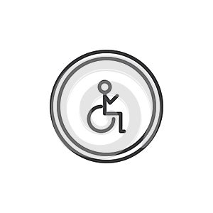 Disable person traffic signal line icon