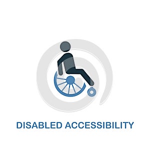 Disabled Accessibility icon in two colors. Creative design from city elements icons collection. Colored disabled accessibility