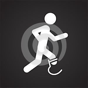 Disabled athlete icon on black background for graphic and web design, Modern simple vector sign. Internet concept. Trendy symbol