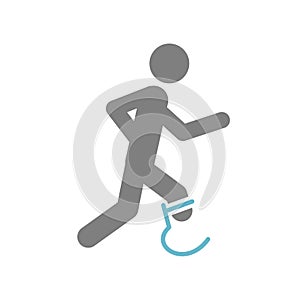 Disabled athlete icon on white background for graphic and web design, Modern simple vector sign. Internet concept. Trendy symbol