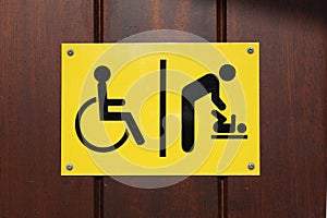 Disabled and baby changing sign