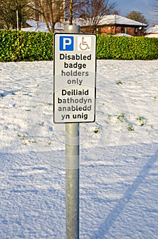 Disabled badge holders only sign