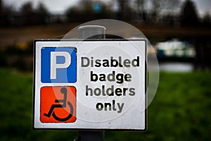 Disabled badge sign