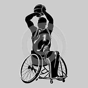 Disabled basketball player