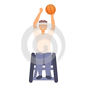 Disabled basketball sport icon cartoon vector. Wheelchair physical