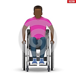 Disabled black man in wheelchair