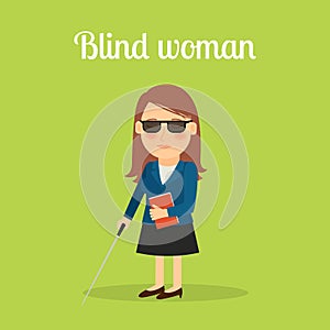 Disabled blind woman