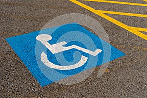 Disabled blue parking sign