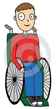 Disabled boy on wheelchair
