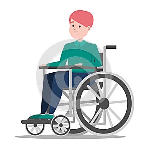 Disabled boy in the wheelchair vector isolated