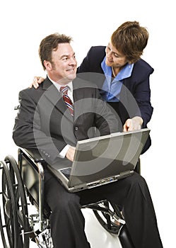 Disabled Businessman and Associate