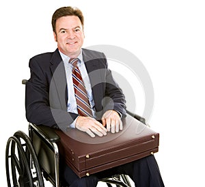 Disabled Businessman with Briefcase