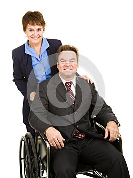 Disabled Businessman and Colleague