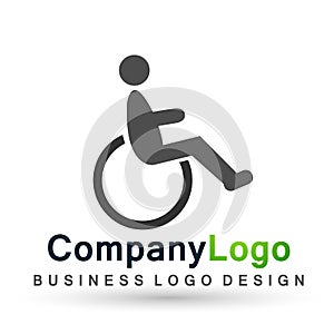 Disabled care logo  health clinic home icon logo