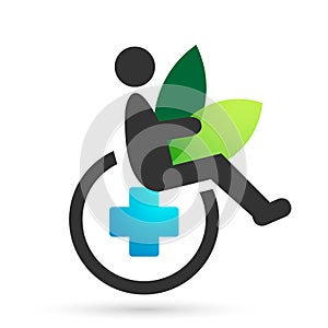 Disabled care logo medical health clinic home icon logo