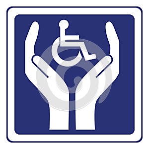 Disabled care sign vector