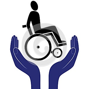 Disabled care sign vector