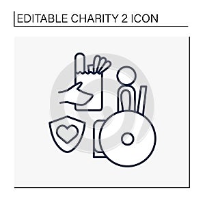 Disabled charities line icon photo
