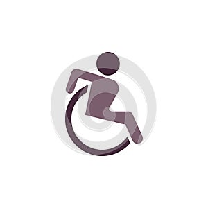 Disabled color style icon. sign design. wheelchair icon icon design template. Trendy style, vector eps 10. Icon pictogram