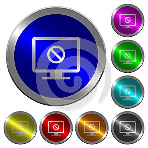 Disabled display luminous coin-like round color buttons