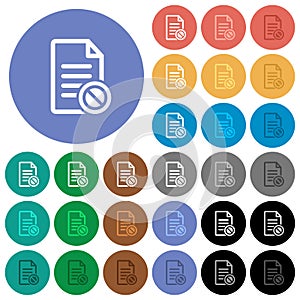 Disabled document round flat multi colored icons