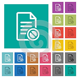 Disabled document square flat multi colored icons