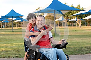 Disabled father with his son