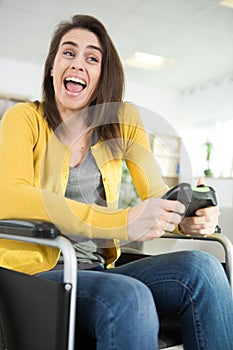 disabled female playing video game