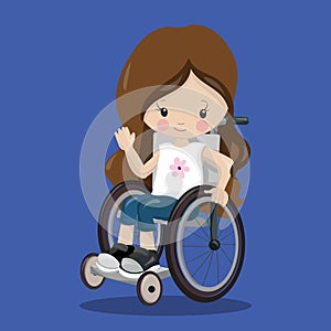 DISABLED GIRL BROWN STRAIGHT 03