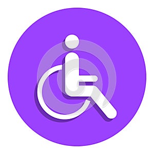 Disabled Handicap badge icon. Simple glyph, flat vector of web icons for ui and ux, website or mobile application