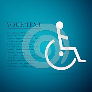 Disabled Handicap flat icon on blue background