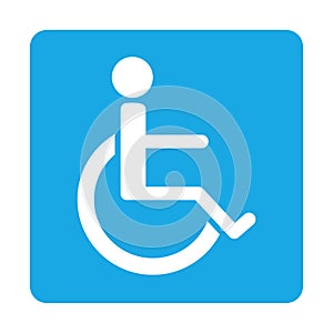 Disabled handicap icon, wheelchair parking sign isolated