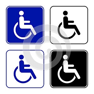 Disabled handicap symbol, wheelchair sign photo