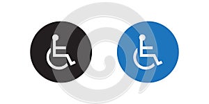 Disabled Icon Vector in Flat Style Isolated on White Background. Wheelchair Handicap Sign Illustration