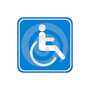 Disabled icon, wheelchair, handicap symbol isolated on white background. Vector illustration