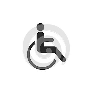 Disabled icon, wheelchair, handicap symbol isolated on white background. Vector illustration