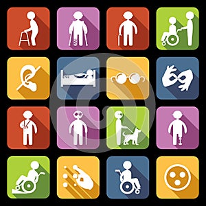Disabled Icons Set Flat