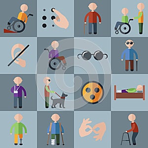 Disabled icons set photo