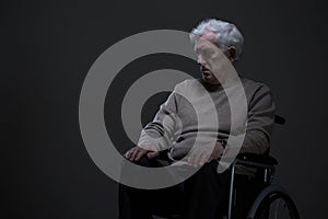 Disabled and lonely old man