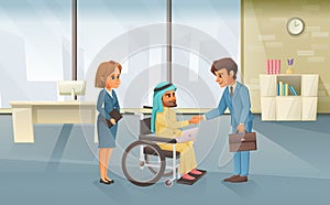 Disabled Man Cartoon Illustration