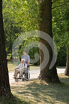 Disabled man in the park