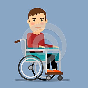 Disabled man in wheel chair