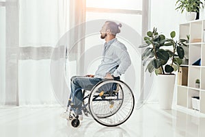 Disabled man on wheelchair