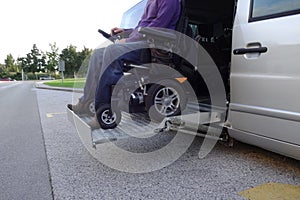 Disabled Man on Wheelchair going in his car