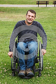 Disabled men in Wheelchair. photo