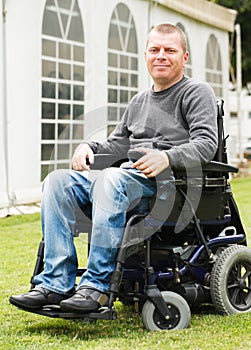 Disabled men in Wheelchair. photo